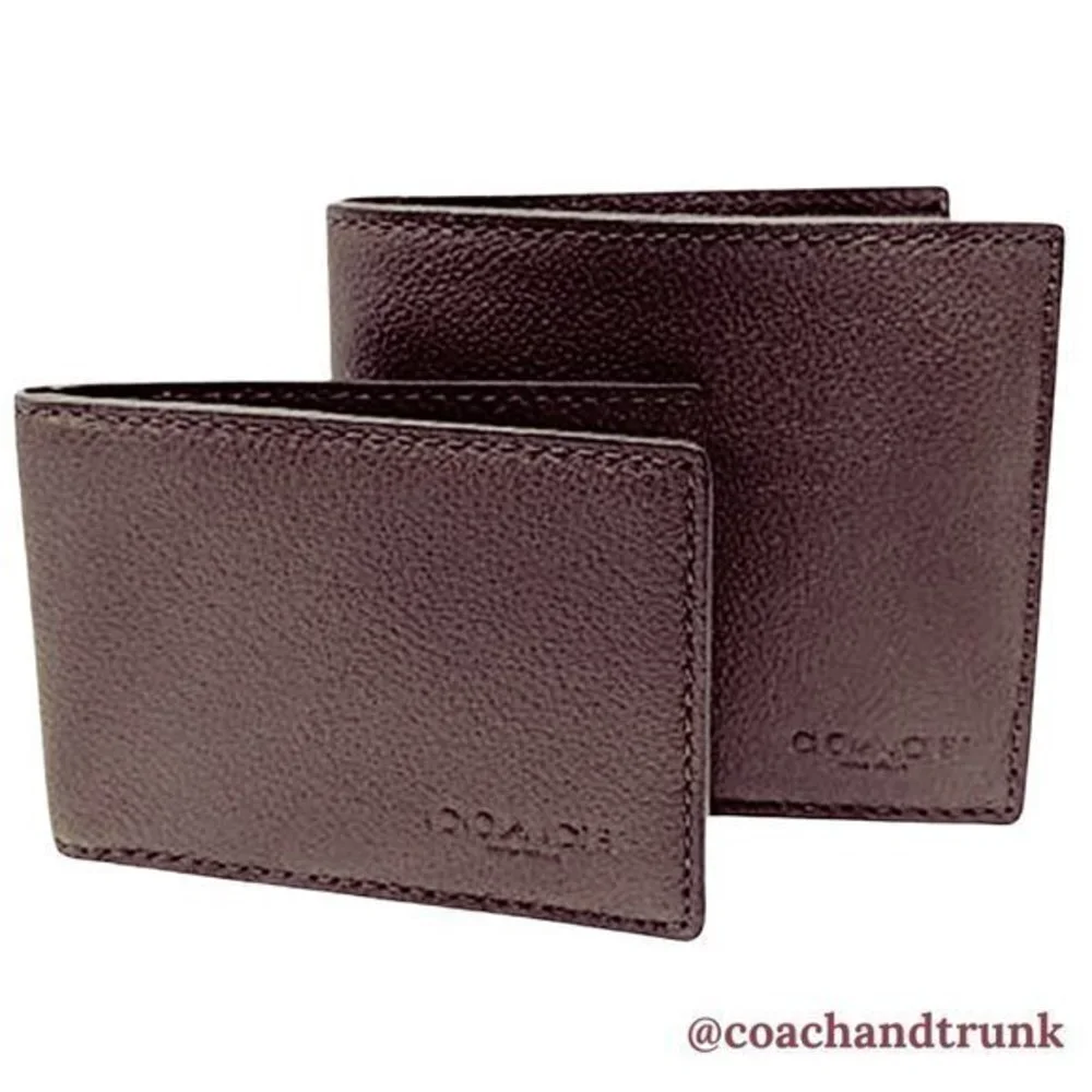COACH Leather 3 in 1 Wallet Compact Mahogany NWT